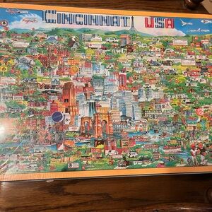 Cincinnati USA Buffalo Games 1988 Fully Interlocking 504 Piece Puzzle NEW SEALED